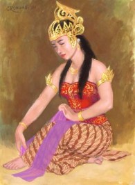Balinese Lady: A sketch in gouache by Chung Chee Kit
