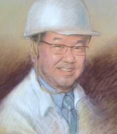 Mr Tong Cheong Heong, pastel painting by Chung Chee Kit