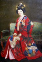 An Early Oil Painting of a Japanese Lady