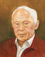 Portrait of Minister Mentor Mr Lee Kuan Yew painted in oils by Chung Chee Kit